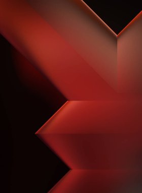 Geometrik dinamik şekiller. Gölgeli teknoloji dijital şablonu ve gradyan arka planda ışıklar. Modern basit geometrik renk gradyanı soyut arkaplan. 3B illüstrasyon. 