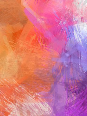 Soyut arkaplanda pürüzlü fırça darbeleri. Fırça boyası. Renkli boya darbeleri. Eşsiz duvar sanatı. Tuvaldeki modern sanat. Renkli çağdaş sanat eserleri.