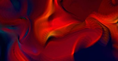 Hareketli girdapların soyut çizimi. Titreşimli renkli kıvrımların dönen akışı. Kıvrımlı ve kıvrımlı arka plan ve çizgiler. Garip duvar kâğıdı tasarımı. Dalgalanma arkaplanı.