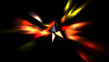 Parlayan ışıkları hareket ettirmenin havalı arka planı. Tasarımınız için canlı renkli bir portal şablonu. Işık ışınları ve hareket halindeki ışıldayan parçacıklar bir solucan deliği şekli oluşturuyor..