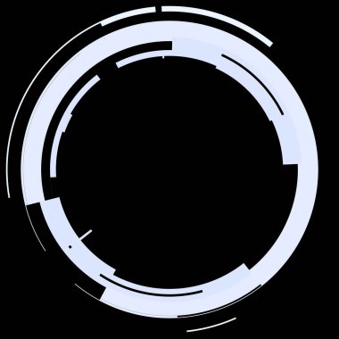 Fütürist dairesel gövde arayüzü elementi. Soyut çember geometrik arkaplan. Dijital teknolojinin grafiksel çizimi.