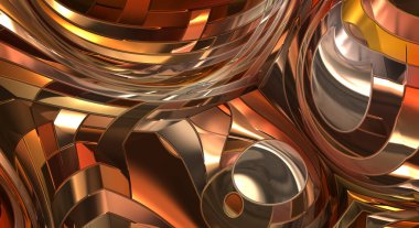 Metalik panel dokusunun 3 boyutlu çizimi. Renkli, parlak, soyut duvar kağıdı. Geometrik teknolojik parlak yansıtıcı arka plan. Yaratıcı parlak kavramsal arkaplan.