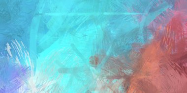 Soyut arkaplanda pürüzlü fırça darbeleri. Fırça boyası. Renkli boya darbeleri. Eşsiz duvar sanatı. Tuvaldeki modern sanat. Renkli çağdaş sanat eserleri.