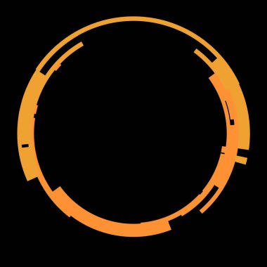Fütürist dairesel gövde arayüzü elementi. Soyut çember geometrik arkaplan. Dijital teknolojinin grafiksel çizimi.