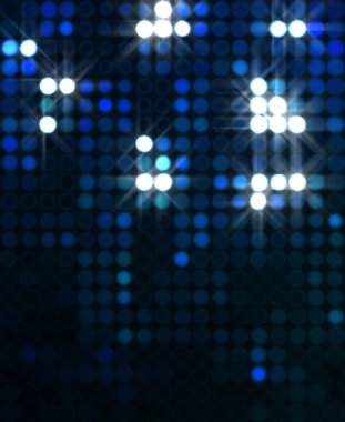 Parlak desenli duvar kağıdı. Sahne ışıkları olan renkli ışıkların ihtişamlı arkaplanı. Parlayan ışıklar siyah arka planda parti izleri. Sahne veya stadyum ışıklarının dijital illüstrasyonu. 