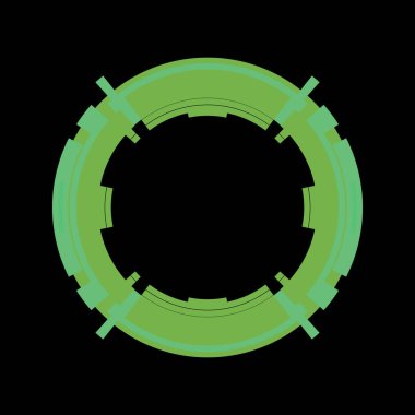 Fütürist dairesel gövde arayüzü elementi. Soyut çember geometrik arkaplan. Dijital teknolojinin grafiksel çizimi.