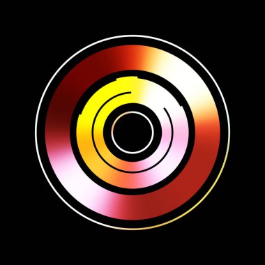 Gelecekçi hud arayüzü elementi. Soyut geometrik arkaplan. Dijital teknolojinin grafiksel çizimi siyah arkaplanda izole edildi..