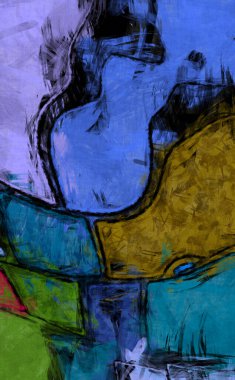 Tuval üzerinde etkileyici fırçalanmış resim. Kaotik resim. Taranmış Boyalı Soyut Arkaplan. Fırça darbesi ile boyanmış. Kaos duvarı sanatı. Sanatsal canlılık ve renkli duvar kağıdı.