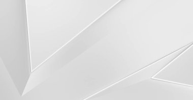 Beyaz 3d geometrik arka plan. Fütürist şablon. Karanlık elementleri olan birinci sınıf soyut duvar kâğıdı. Zarif bir zemin. Lüks minimalist tasarım. Poster, broşür, sunum için tasarım.