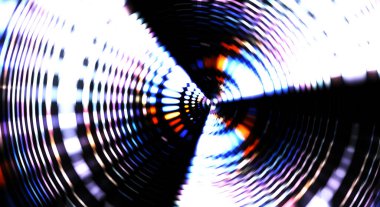 Siyah arkaplanda dönen ışık gösterisi. Lüks çizgiler. Parlak kıvrımlı duvar kağıdı. Uzay tüneli. Dönen ışık çemberi ya da maytap izi. Parlak konsept çizimi.