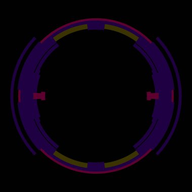 Fütürist dairesel gövde arayüzü elementi. Soyut çember geometrik arkaplan. Dijital teknolojinin grafiksel çizimi.