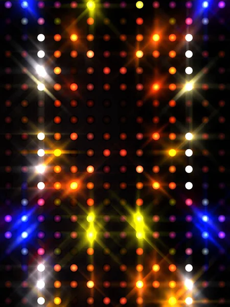 Leuchtende Lichter Party Leds Auf Schwarzem Hintergrund Digitale Illustration Von — Stockfoto