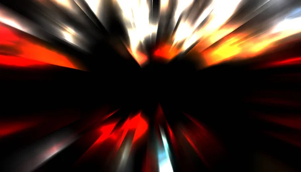 Динамічні Промені Світла Ізольовані Чорному Тлі Графічна Ілюстрація Сяючих Барвистих — стокове фото