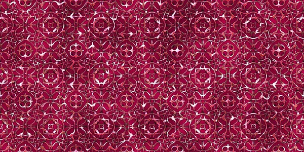 Renkli kumaş arka planında moda tarzında gümüş örgü süsü olan lüks, kusursuz bir şablon. Duvar kağıtları ve tekstil baskısı için tasarım. Lüks, ışıl ışıl metalimsi fantezi dokusu.