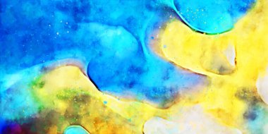 Kova desenli illüstrasyon. Çağdaş ve modern doku. Soyut renk boyama arka planı. Yaratıcı ve sanatsal duvar kağıdı. Fırçalanmış şekilleri ve lekeleri olan sanatsal duvar..