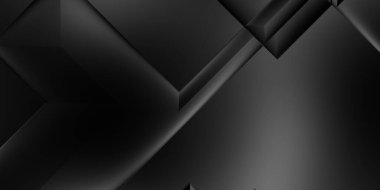 Siyah üç boyutlu geometrik arkaplan. Moda lüks minimalist tasarım. Geometrik şablon. Karanlık elementleri olan birinci sınıf soyut duvar kâğıdı. Poster, broşür, sunum, web sitesi için özel tasarım.