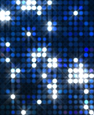 Parlak desenli duvar kağıdı. Sahne ışıkları olan renkli ışıkların ihtişamlı arkaplanı. Parlayan ışıklar siyah arka planda parti izleri. Sahne veya stadyum ışıklarının dijital illüstrasyonu. 