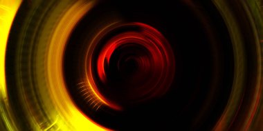 Fotoğraf makinesi konsepti. Soyut arkaplan. Dönen ışık ışınları. Hareketli kavramsal duvar kağıdı. Grafik dijital illüstrasyon. Parlayan neon ışıkları. Parlak sunum tasarım şablonu.