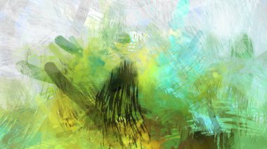Soyut arkaplanda pürüzlü fırça darbeleri. Fırça boyası. Renkli boya darbeleri. Eşsiz duvar sanatı. Tuvaldeki modern sanat. Renkli çağdaş sanat eserleri.