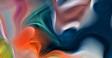 Hareketli girdapların soyut çizimi. Titreşimli renkli kıvrımların dönen akışı. Kıvrımlı ve kıvrımlı arka plan ve çizgiler. Garip duvar kâğıdı tasarımı. Dalgalanma arkaplanı.