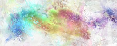 Soyut arkaplanda pürüzlü fırça darbeleri. Fırça boyası. Renkli boya darbeleri. Eşsiz duvar sanatı. Tuvaldeki modern sanat. Renkli çağdaş sanat eserleri.