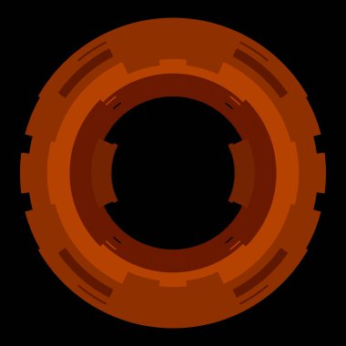 Fütürist dairesel gövde arayüzü elementi. Soyut çember geometrik arkaplan. Dijital teknolojinin grafiksel çizimi.