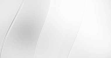 3 boyutlu illüstrasyon. Beyaz kıvrımlı yüzey. Lüks dokuma duvar kağıdı. Zarif bir zemin. Soyut fütüristik geçmiş. Minimalist geometrik kapak tasarımı. Çarpık beyaz çizgiler.