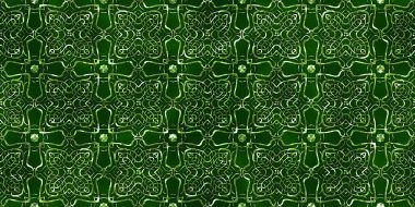 Renkli kumaş arka planında moda tarzında gümüş örgü süsü olan lüks, kusursuz bir şablon. Duvar kağıtları ve tekstil baskısı için tasarım. Lüks, ışıl ışıl metalimsi fantezi dokusu.