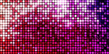 Parlayan ışıklar siyah arka planda parti izleri. Sahne veya stadyum ışıklarının dijital illüstrasyonu. Parlak desenli duvar kağıdı. Sahne ışıkları ile renkli ışıkların ihtişamlı arkaplanı.