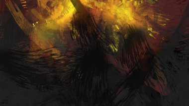 Soyut arkaplanda pürüzlü fırça darbeleri. Fırça boyası. Renkli boya darbeleri. Eşsiz duvar sanatı. Tuvaldeki modern sanat. Renkli çağdaş sanat eserleri.