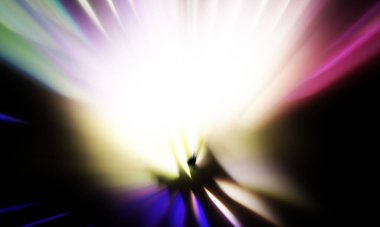 Siyah zemin üzerinde ışık parçacığı izleri. Parlayan parçacıkları ve çizgileri olan ışık patlaması yıldızı. Güzel hareketli soyut ışınlar duvar kağıdı. Renkli Patlama grafiği. Işık ışınlarının patlaması. 