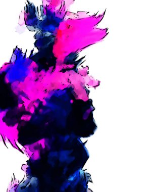 Mürekkep ve fosforlu kalemler yaratıcı çizimler. Beyaz arka planda boyama. El çizimi soyut renk dokuları. Poster, kart, davetiye, pankart, broşür, broşür için tasarım. Boyalı fırça darbeleri