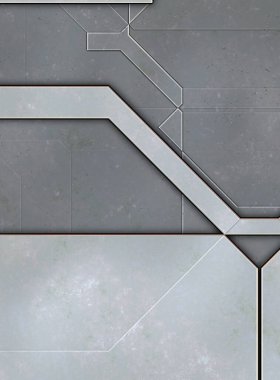 Katmanlı paneller. Fütürist soyut duvar kağıdı. Geometrik teknolojik yansıtıcı arka plan 3D metalik doku. Uzay gemisi desen yüzeyi.