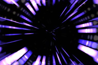 Siyah arkaplanda dönen ışık gösterisi. Lüks çizgiler. Parlak kıvrımlı duvar kağıdı. Uzay tüneli. Dönen ışık çemberi ya da maytap izi. Parlak konsept çizimi.