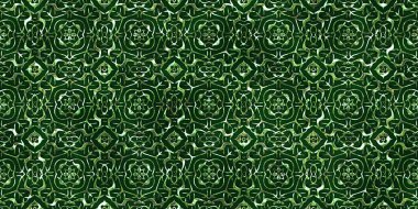 Renkli kumaş arka planında moda tarzında gümüş örgü süsü olan lüks, kusursuz bir şablon. Duvar kağıtları ve tekstil baskısı için tasarım. Lüks, ışıl ışıl metalimsi fantezi dokusu.