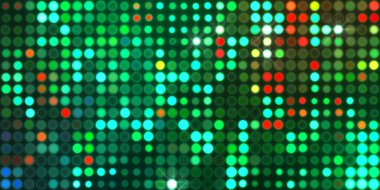 Parlak desenli duvar kağıdı. Sahne ışıkları olan renkli ışıkların ihtişamlı arkaplanı. Parlayan ışıklar siyah arka planda parti izleri. Sahne veya stadyum ışıklarının dijital illüstrasyonu. 