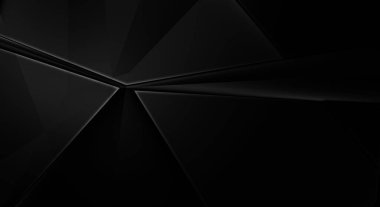 Lüks minimalist tasarım. Fütürist şablon. Karanlık elementleri olan birinci sınıf soyut duvar kâğıdı. Zarif bir zemin. Siyah üç boyutlu geometrik arkaplan. Poster, broşür, sunum için tasarım.