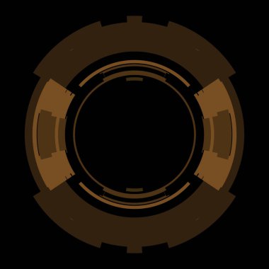 Fütürist dairesel gövde arayüzü elementi. Soyut çember geometrik arkaplan. Dijital teknolojinin grafiksel çizimi.