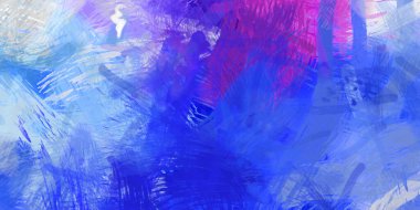 Soyut arkaplanda pürüzlü fırça darbeleri. Fırça boyası. Renkli boya darbeleri. Eşsiz duvar sanatı. Tuvaldeki modern sanat. Renkli çağdaş sanat eserleri.