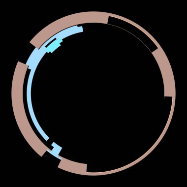 Fütürist dairesel gövde arayüzü elementi. Soyut çember geometrik arkaplan. Dijital teknolojinin grafiksel çizimi.