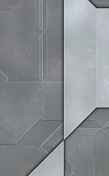 Layered Panels Futuristic Abstract Wallpaper Geometric Technological Reflective Background Metallic — Stock Photo, Image