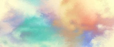 Modern fırça darbeleri. Poster, duvar sanatı, afiş, kart, kitap kapağı veya ambalaj için rahatlatıcı kompozisyonun yumuşak renkli çizimi. Pastel renklerle suluboya. 