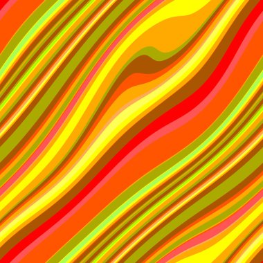 Renkli, dikişsiz şerit deseni. Soyut yüzey arkaplanı. Renkli duvar kağıtları. Retro parlak minimalist malzeme. Tekstil baskısı. Dekoratif motif.