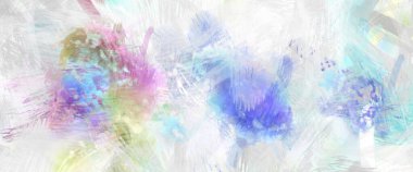 Soyut arkaplanda pürüzlü fırça darbeleri. Fırça boyası. Renkli boya darbeleri. Eşsiz duvar sanatı. Tuvaldeki modern sanat. Renkli çağdaş sanat eserleri.