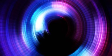 Parlayan neon ışıkları. Parlak sunum tasarım şablonu. Fotoğraf makinesi konsepti. Soyut arkaplan. Dönen ışık ışınları. Hareketli kavramsal duvar kağıdı. Grafik dijital illüstrasyon. 