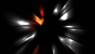 Parlayan ışıkları hareket ettirmenin havalı arka planı. Tasarımınız için canlı renkli bir portal şablonu. Işık ışınları ve hareket halindeki ışıldayan parçacıklar bir solucan deliği şekli oluşturuyor..