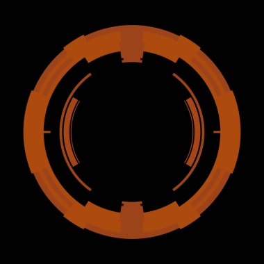 Fütürist dairesel gövde arayüzü elementi. Soyut çember geometrik arkaplan. Dijital teknolojinin grafiksel çizimi.