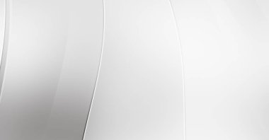 3 boyutlu illüstrasyon. Beyaz kıvrımlı yüzey. Lüks dokuma duvar kağıdı. Zarif bir zemin. Soyut fütüristik geçmiş. Minimalist geometrik kapak tasarımı. Çarpık beyaz çizgiler.