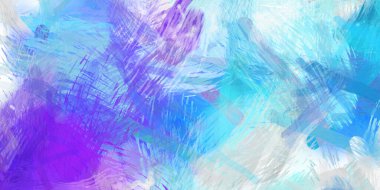 Soyut arkaplanda pürüzlü fırça darbeleri. Fırça boyası. Renkli boya darbeleri. Eşsiz duvar sanatı. Tuvaldeki modern sanat. Renkli çağdaş sanat eserleri.