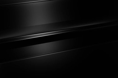 Geometrik katmanlı 3 boyutlu siyah arkaplan. Soyut koyu fütüristik duvar kağıdı. Zarif, parlak çizgili arka plan. Poster, broşür, sunum ve web sitesi için geometrik şablon tasarımı.